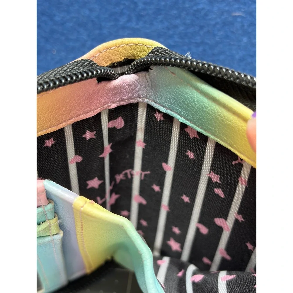 Luv Betsey Lauren Conrad Cat Wallet Coin Purse Set Rainbow White Heart Sunglass